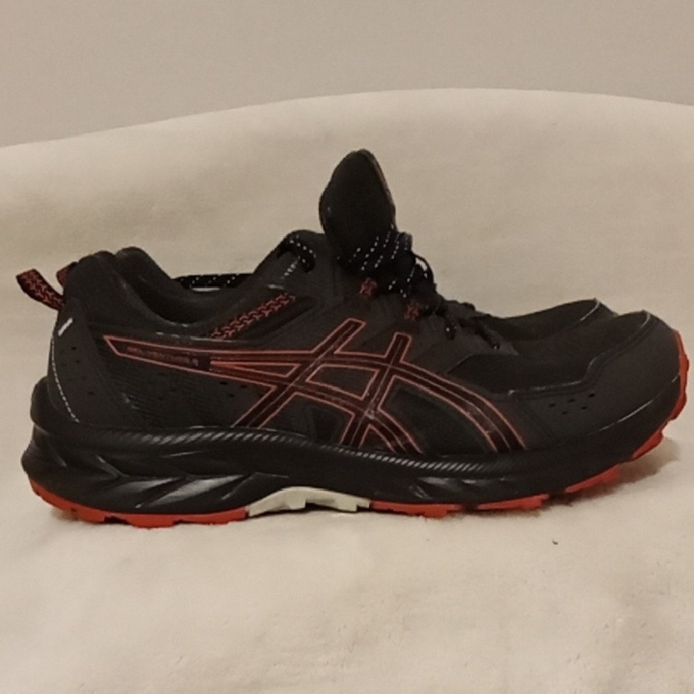Asics Gel Venture Size 8w Mens Running Shoes Black and Red Athletic Sneakers